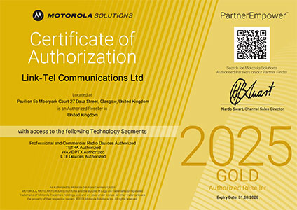 Motorola Solutions certificate